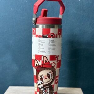 Red and White Character Tumbler with Handle
